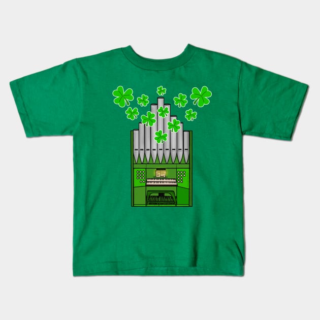 St Patrick's Day 2022 Church Organ Organist Funny Kids T-Shirt by doodlerob